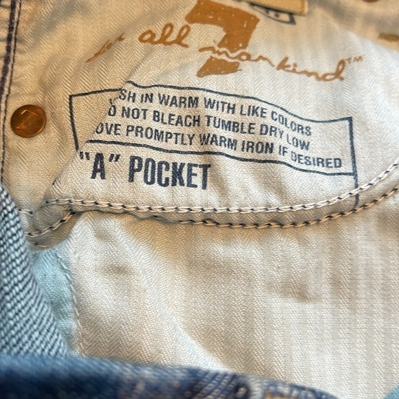 7 For All Mankind Women's Mid Rise Bootcut Blue Denim Jeans Size 27 Stretch EUC - Picture 10 of 16